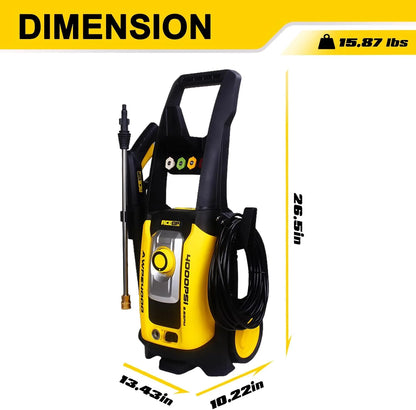 Aceup Energy 4000 PSI 2.6GPM Portable Electric Pressure Washer for Cars Fences Patios Driveways, Lightweight