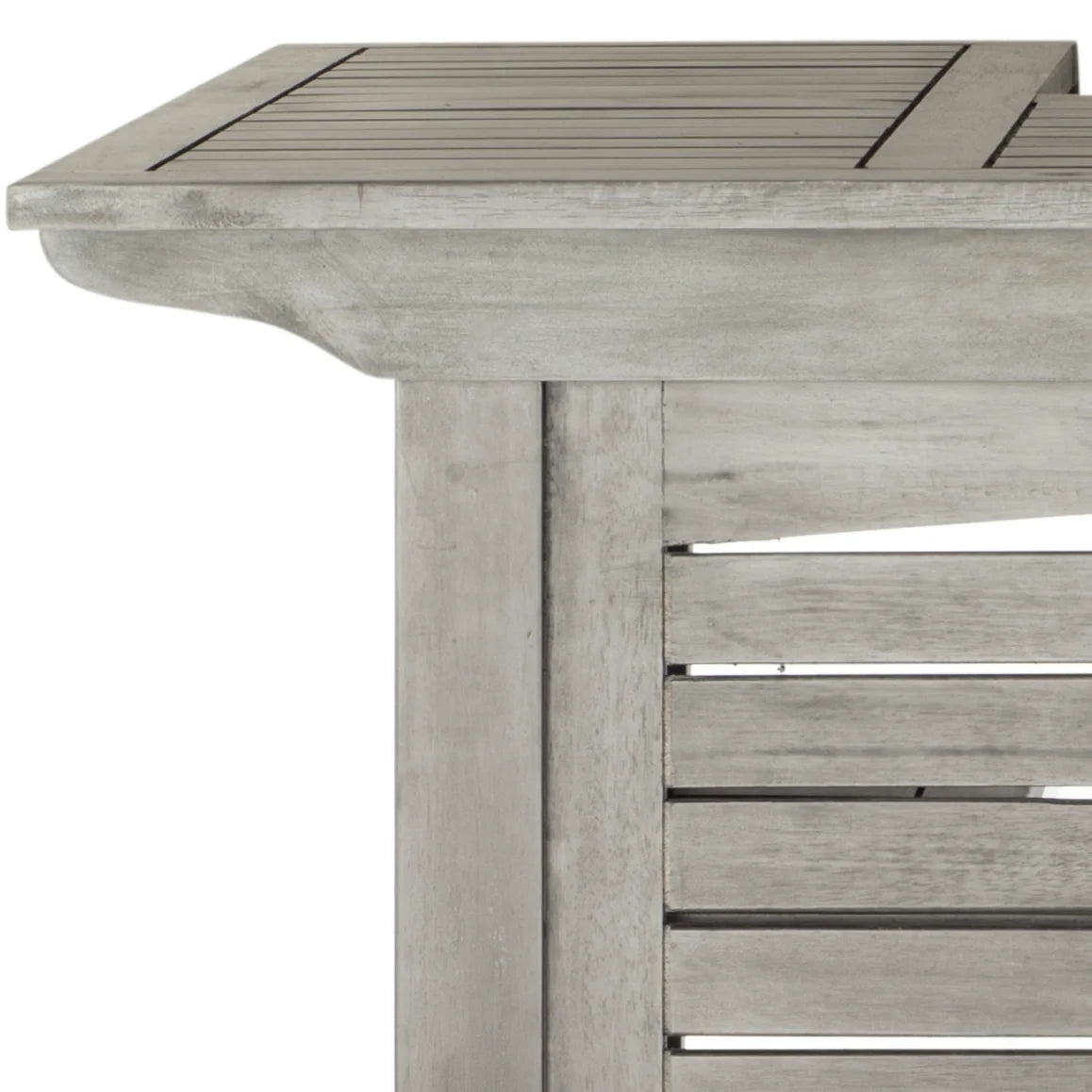 Safavieh 46? Rectangular Outdoor Pub Style Acacia Wood Patio Bar Table, Grey Wash