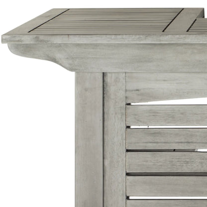 Safavieh 46? Rectangular Outdoor Pub Style Acacia Wood Patio Bar Table, Grey Wash