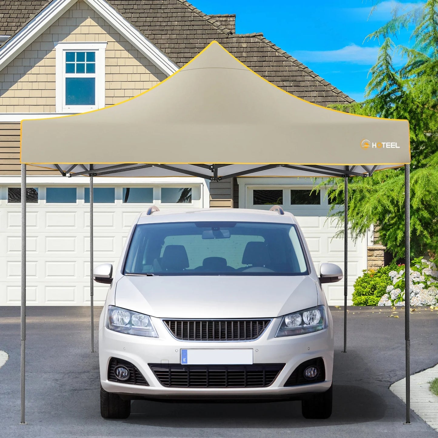 SANOPY 10'x10' Pop up Canopy Tent Anti-UV Waterproof Outdoor Gazebo Instant Party Wedding Backyard Canopy Tent Shade Shelter for Backyard, Patio, Parties,Khaki