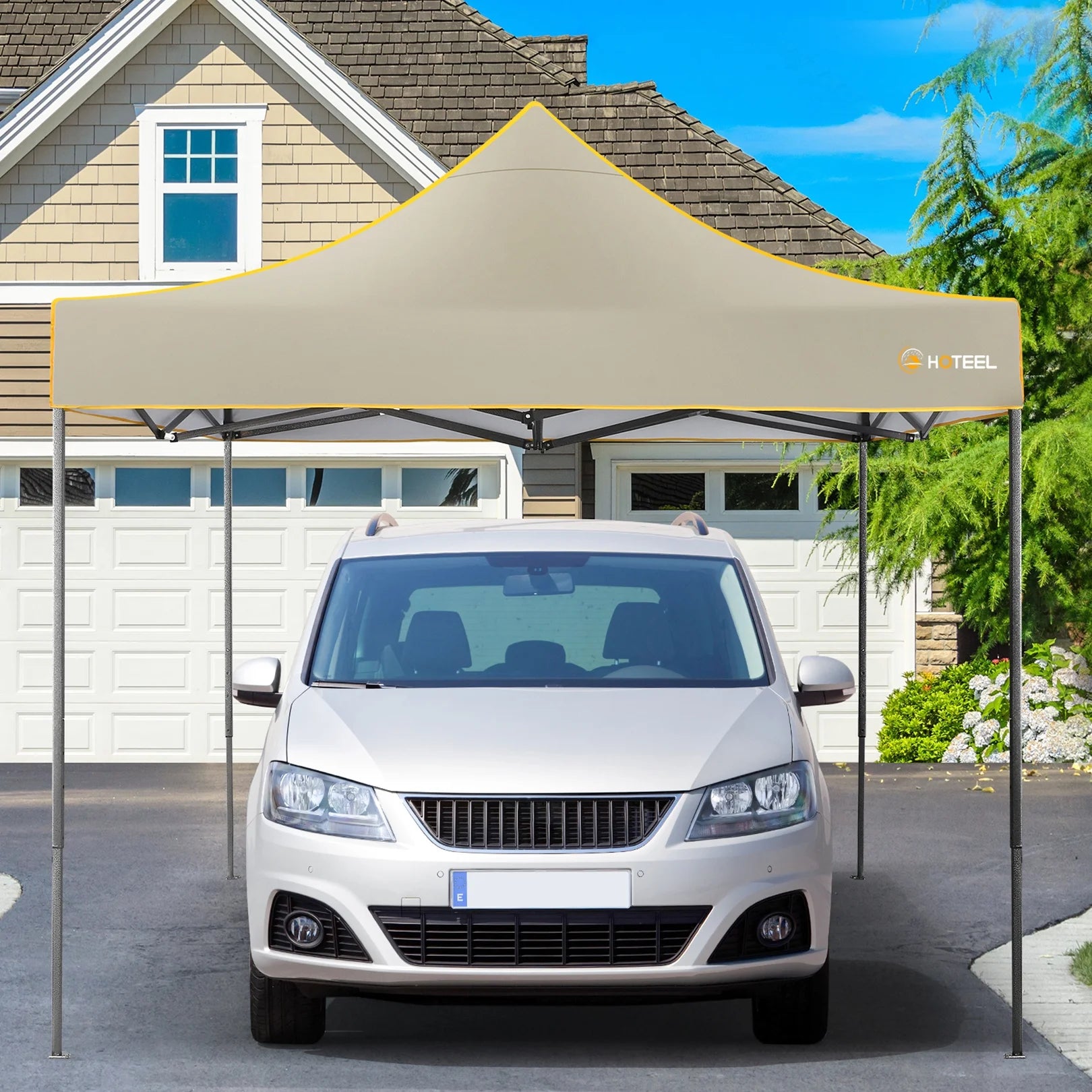 SANOPY 10'x10' Pop up Canopy Tent Anti-UV Waterproof Outdoor Gazebo Instant Party Wedding Backyard Canopy Tent Shade Shelter for Backyard, Patio, Parties,Khaki