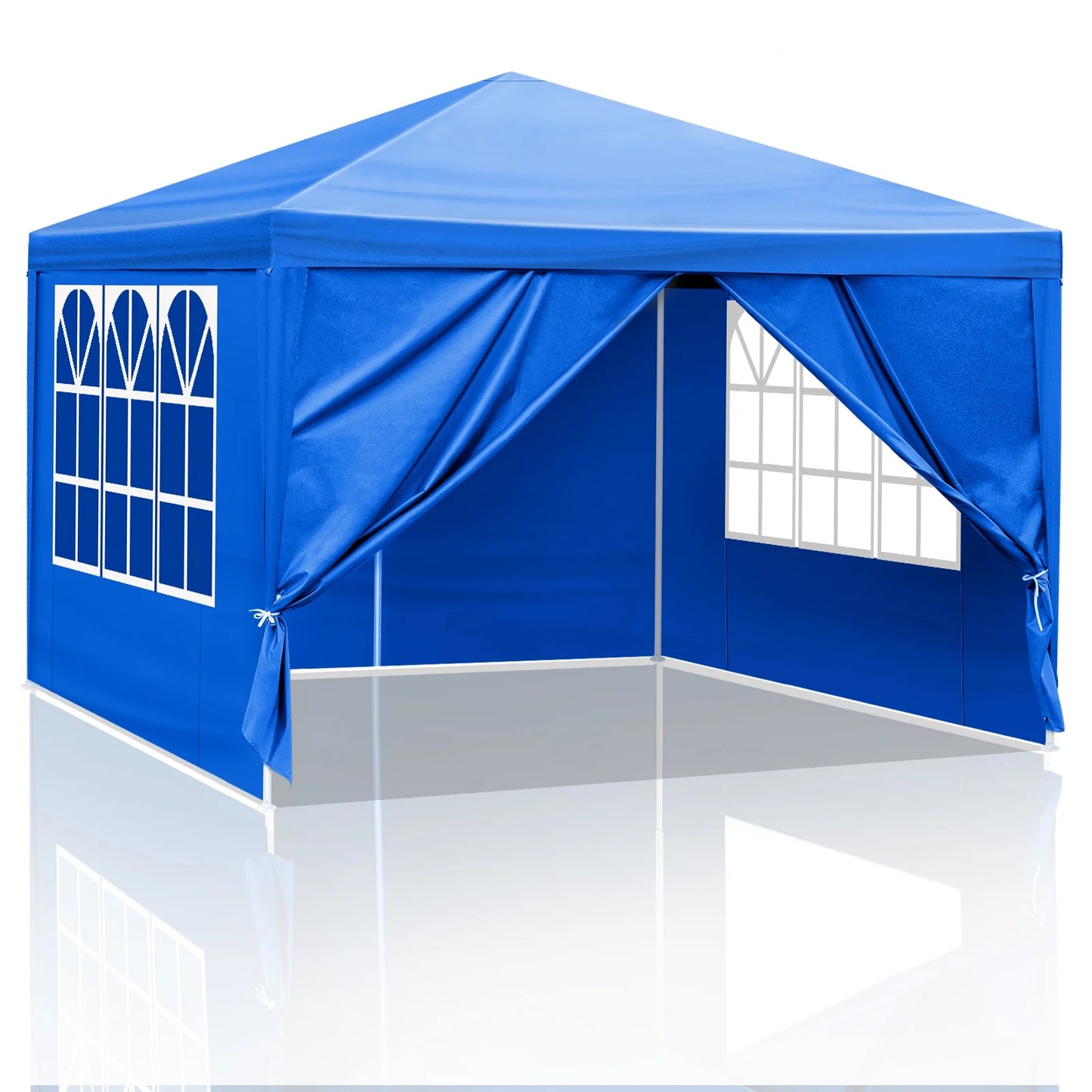 GVN 10'x10' Outdoor Canopy, Gazebo Waterproof Outdoor Canopy Patio Tent Party Tent for Wedding BBQ Cater, UV Resistant Waterproof Canopy Tent for Outdoor Events, Patio Backyard, Blue