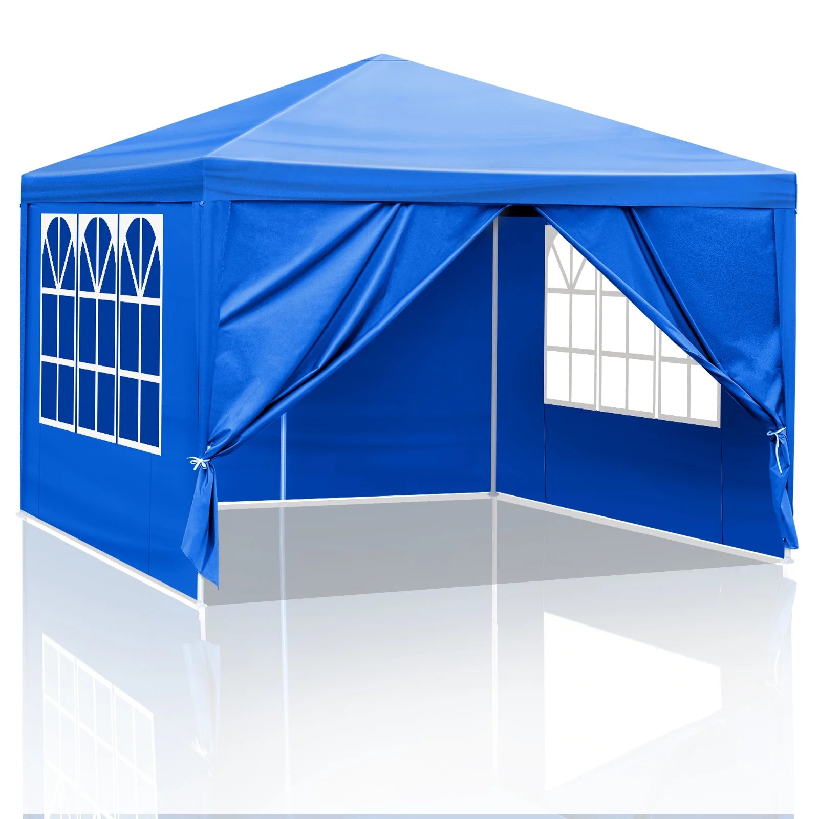 GVN 10'x10' Outdoor Canopy, Gazebo Waterproof Outdoor Canopy Patio Tent Party Tent for Wedding BBQ Cater, UV Resistant Waterproof Canopy Tent for Outdoor Events, Patio Backyard, Blue