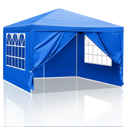 GVN 10'x10' Outdoor Canopy, Gazebo Waterproof Outdoor Canopy Patio Tent Party Tent for Wedding BBQ Cater, UV Resistant Waterproof Canopy Tent for Outdoor Events, Patio Backyard, Blue