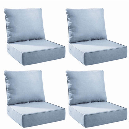 Terraloom 6 Inch Outdoor Cushions 24x24" - Water Resistant 2 Set Deep Seating Patio Chair Back& Seat Cushion for Wicker Rocking Swivel Chairs Loveseat Couch Sectional Sofa in Beige