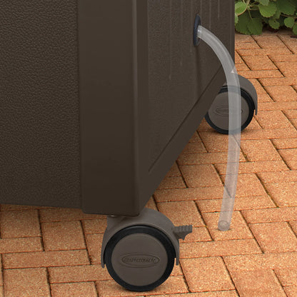 Suncast 77 Quart Patio Cooler w/Cabinet and Basket w/Wicker Trash Hideaway