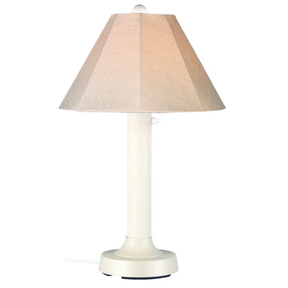 Patio Living Concepts Seaside Outdoor Table Lamp with Black Body & Granite Canvas Sunbrella Shade