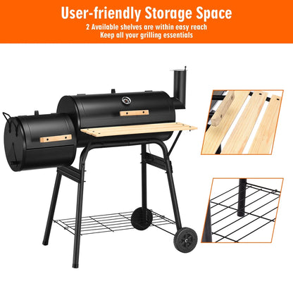Costway OP2795 Outdoor BBQ Grill Charcoal Barbecue Pit Patio Backyard Meat Cooker Smoker