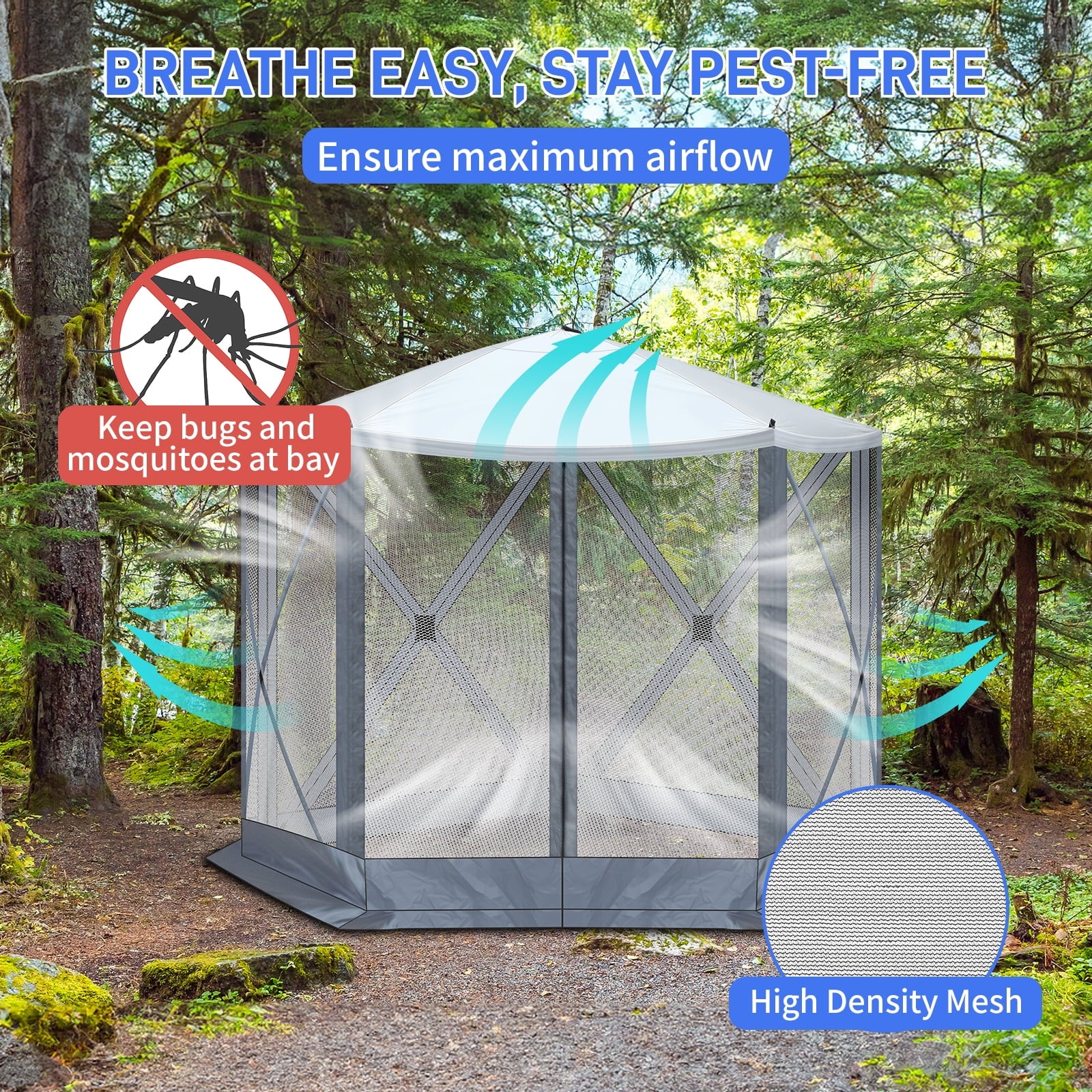 UBesGoo 10 x 10 Ez Pop Up Gazebo Canopy Tent with Mosquito Netting for Patio, Camping and Picnic Includes Carry Bag