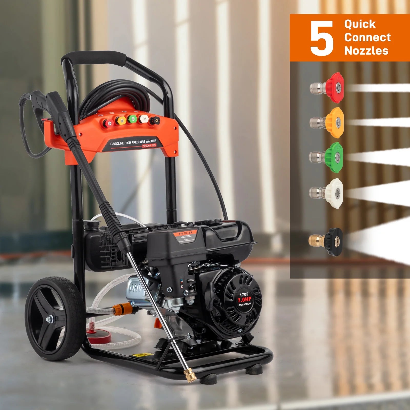 Ktaxon 198CC Gas Pressure Washer, 2700 PSI and 2.3 GPM, for Cars/Fences/Driveways/Homes/Patios