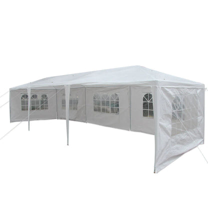 OverPatio 10'x30' Canopy Tent Outdoor Gazebo Tent with 5 Sidewalls White
