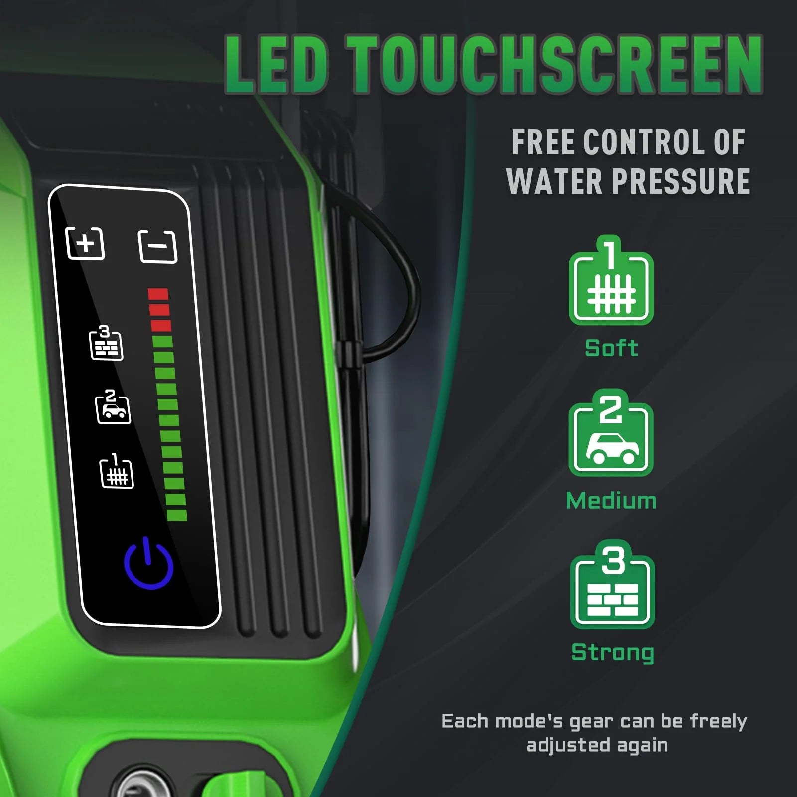 Electric Pressure Washer 5000PSI-Max 3.2GPM Electric Power Washer with Touch Screen 3 Levels of Adjustment Effortlessly Car Water Washer for Home Patio