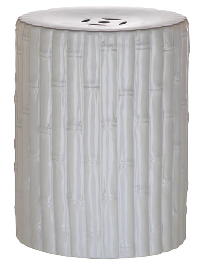 Safavieh Bamboo Texture Indoor/Outdoor Garden Patio Stool, White