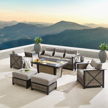 Sirio Chelsey 7-piece Fire Outdoor Patio Seating Set
