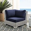 Modway Conway Sunbrella® Outdoor Patio Wicker Rattan Corner Chair in Light Gray Gray
