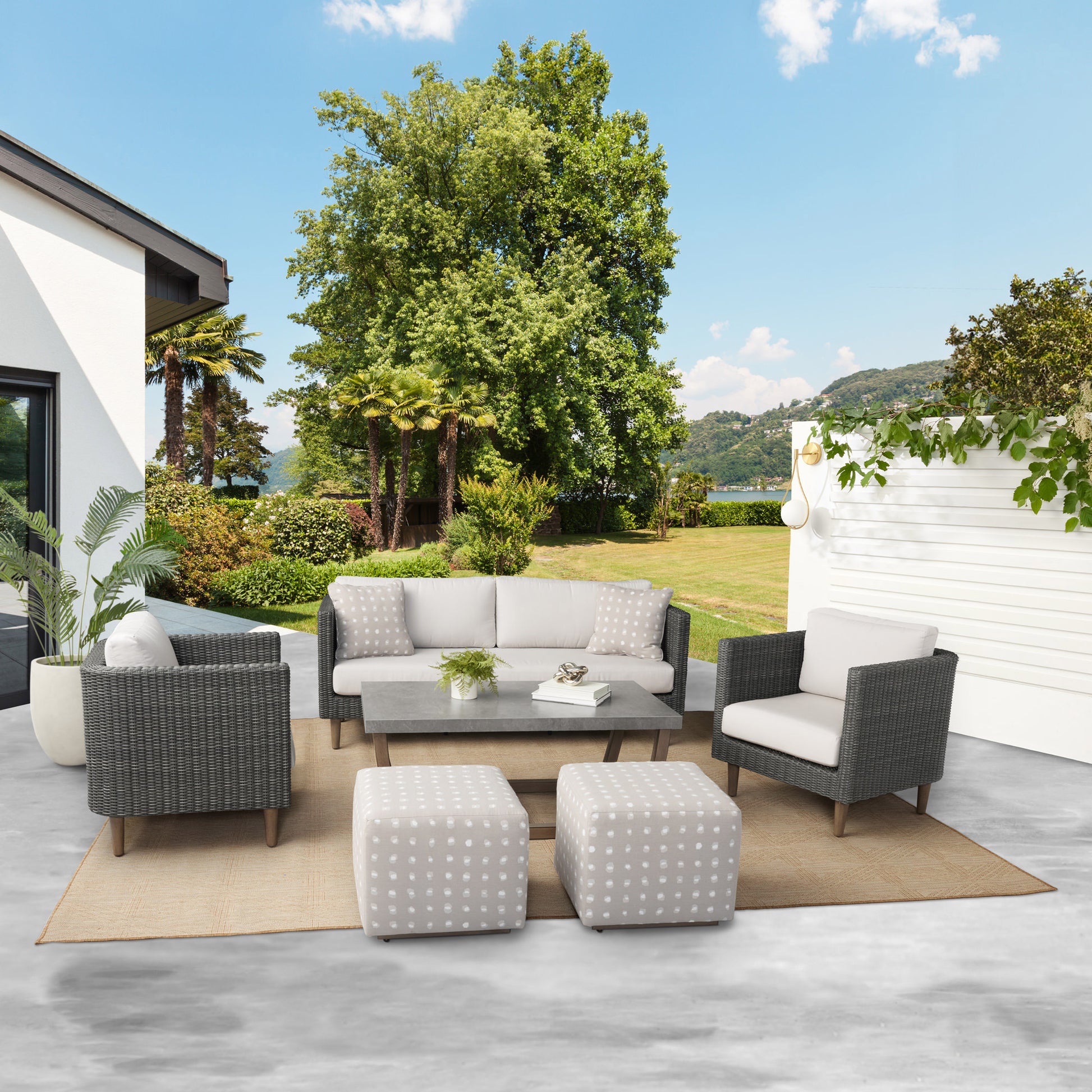 Agio Volos 6-piece Woven Outdoor Patio Seating Set