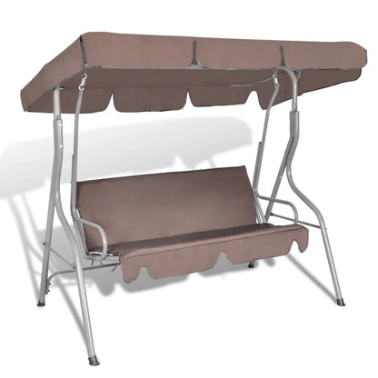 vidaXL Patio Outdoor 3 Person Hanging Canopy Swing Chair Hammock Seat Sofa Coffee/White