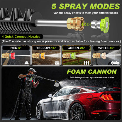 Gisam Electric High Pressure Washer, 4300 PSI 2.5 GPM, with 4 Quick Connect Nozzles, Foam Can, for Cars/Fences/Driveways/Patios/Home Cleaning
