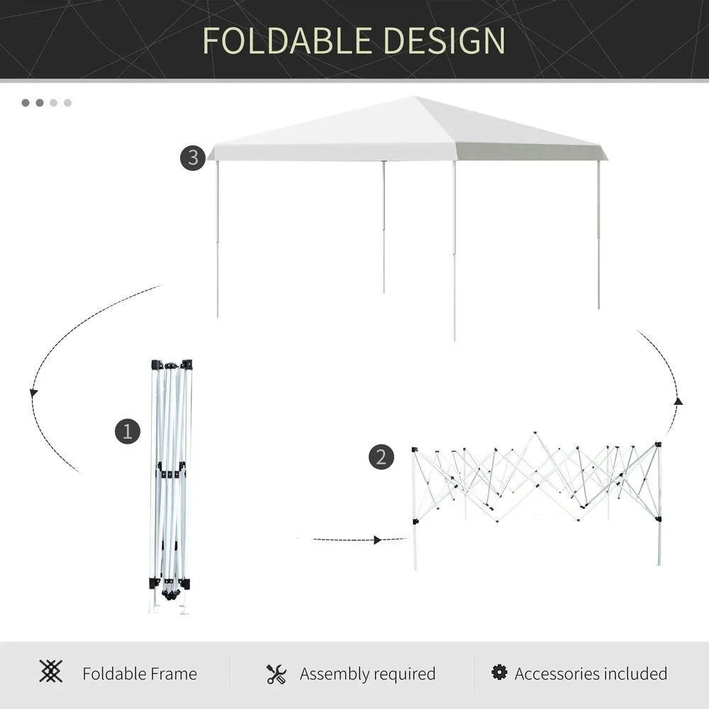 Barara King Outdoor Canopy Tent, Patio Portable Canopy,13' x 13' Pop Up Canopy Tent, Instant Sun Shelter, Tents for Parties,White