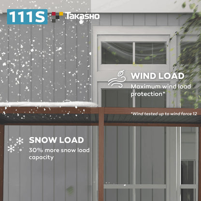 Mirador 10'x 10' 111S Outdoor Aluminum Pergola w/Adjustable Rainproof Louver for Garden, Patio, Backyard, Takasho/Wood Grain