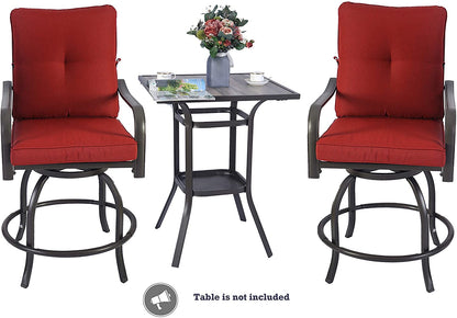 Kozyard Isabella High Swivel Bar Stools/Chair Set for Home Patio, Back Yard, Cafes, Bistro, Restaurants and Chic Bars (Aqua)