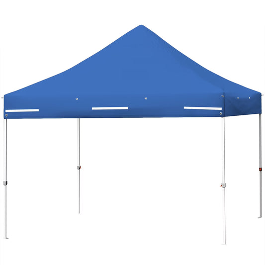 Patiojoy 10x10ft Pop up Tent, 4 Height Adjustment Folding Camping Tent with Awning Blue