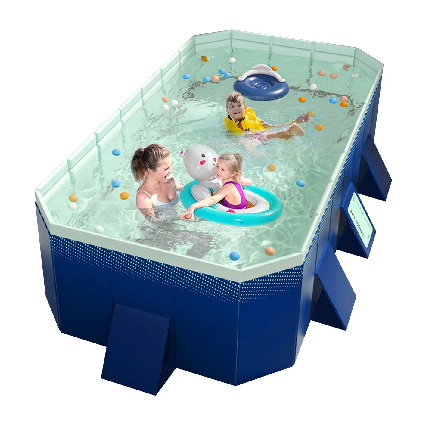 mwptoo Foldable Swimming Pool, Installation-free Portable Kids Swimming Pool, Collapsible Inflatable-Free Large Pool, for Adult Puppy Garden Patio