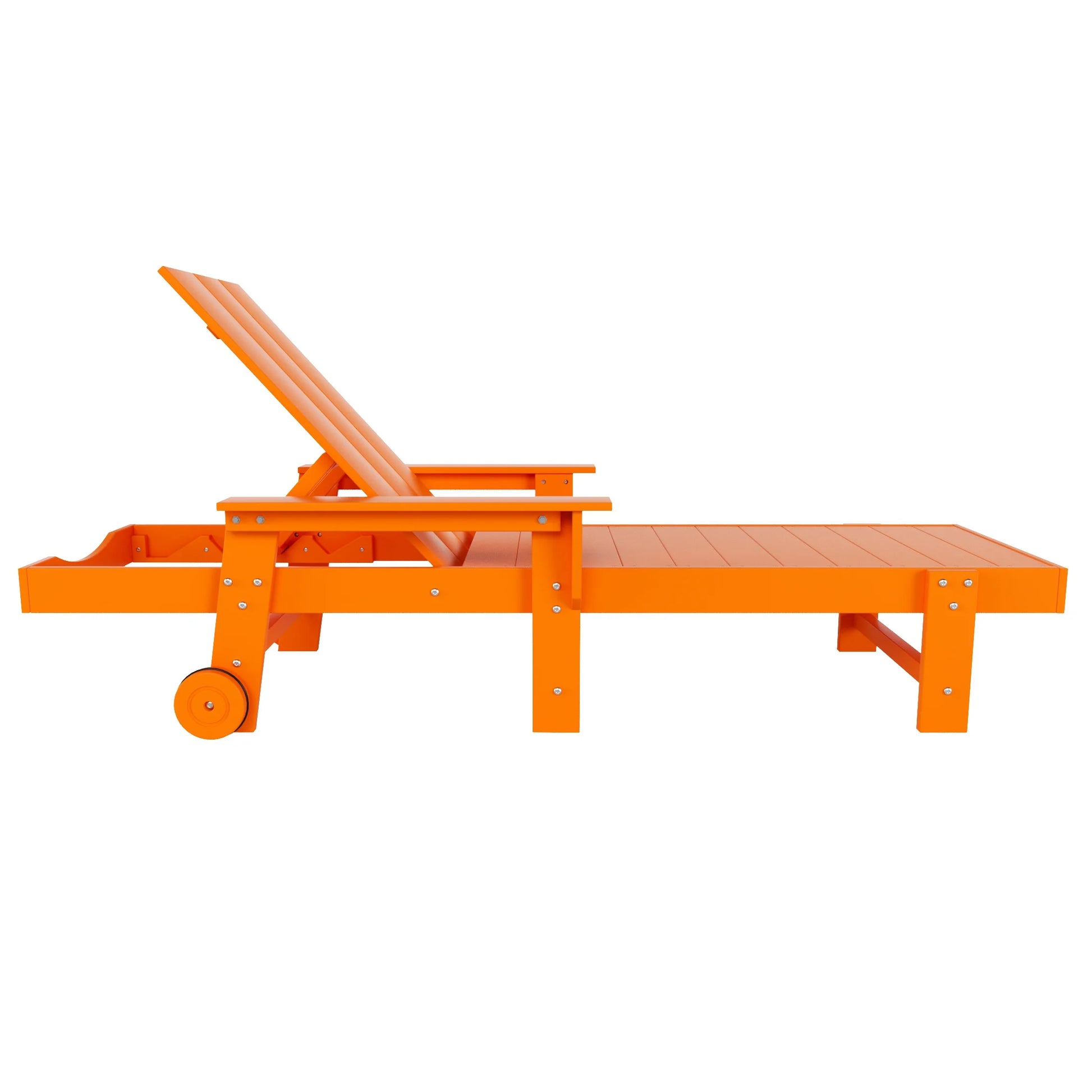 WestinTrends Shoreside Poly Reclining Chaise Lounge for Outdoor, Patio, Garden, Orange