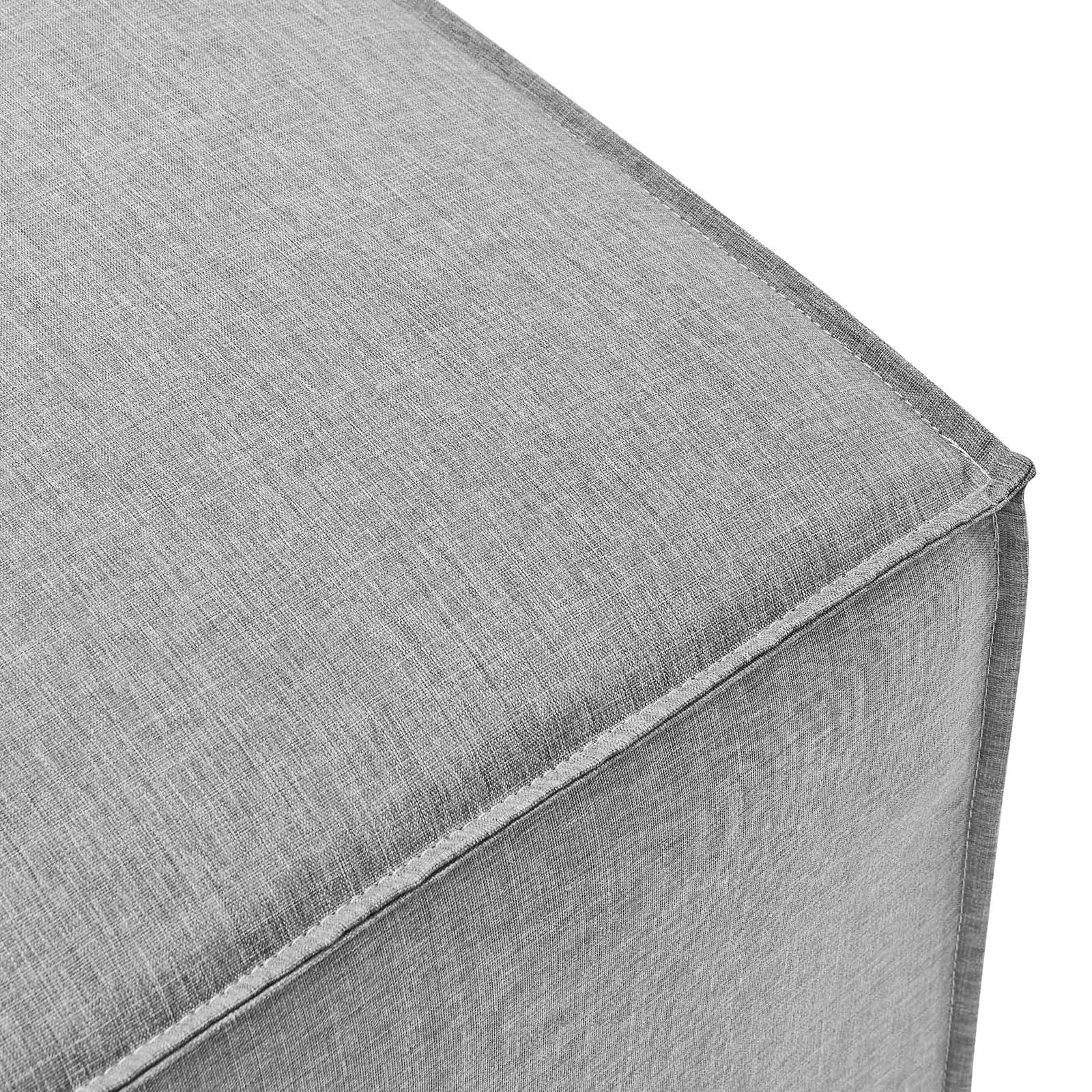 Modway Saybrook Outdoor Patio Upholstered Loveseat and Ottoman Set in Gray