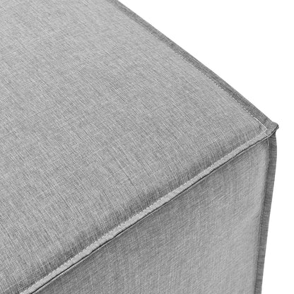 Modway Saybrook Outdoor Patio Upholstered Loveseat and Ottoman Set in Gray