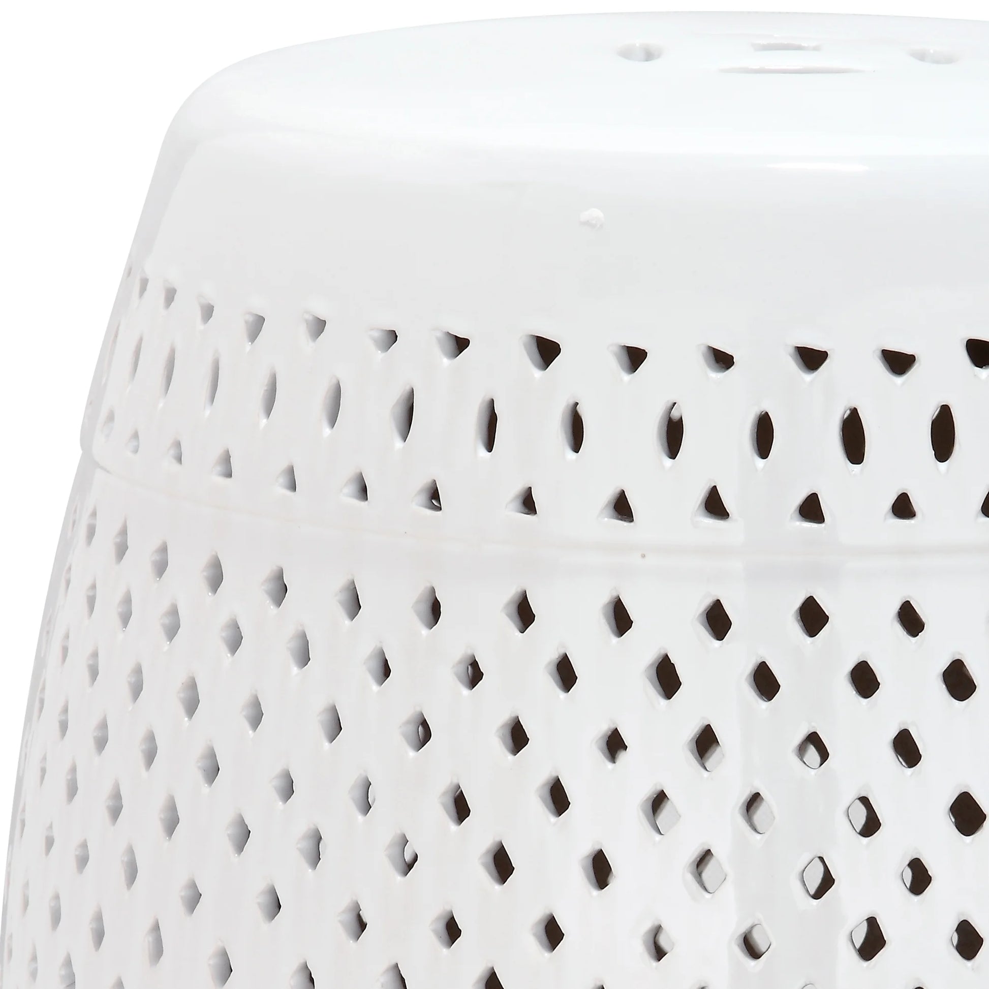 Safavieh Diamond Drum Indoor/Outdoor Garden Patio Stool, White