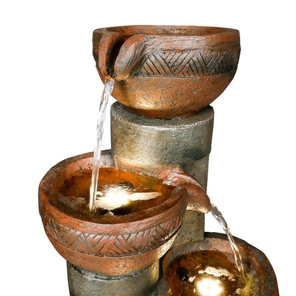 39.7’’H 5-Tier Relaxing Outdoor Indoor Garden Water Fountain Decor - for Contemporary Design for Garden, Patio, Deck, Porch, Backyard and Home Art Decor