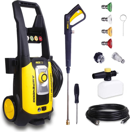 Aceup Energy 4000 PSI 2.6GPM Portable Electric Pressure Washer for Cars Fences Patios Driveways, Lightweight