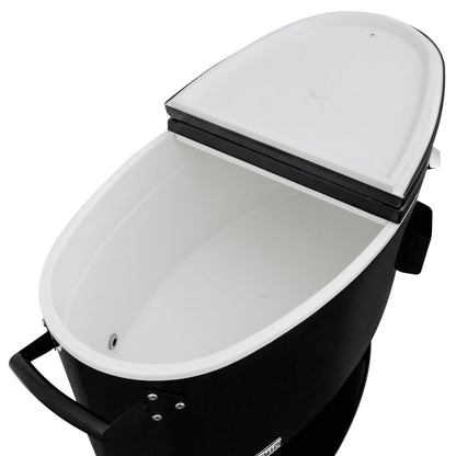 Permasteel PS-207-BK 80 Quart Portable Rolling Oval Patio Cooler, Black
