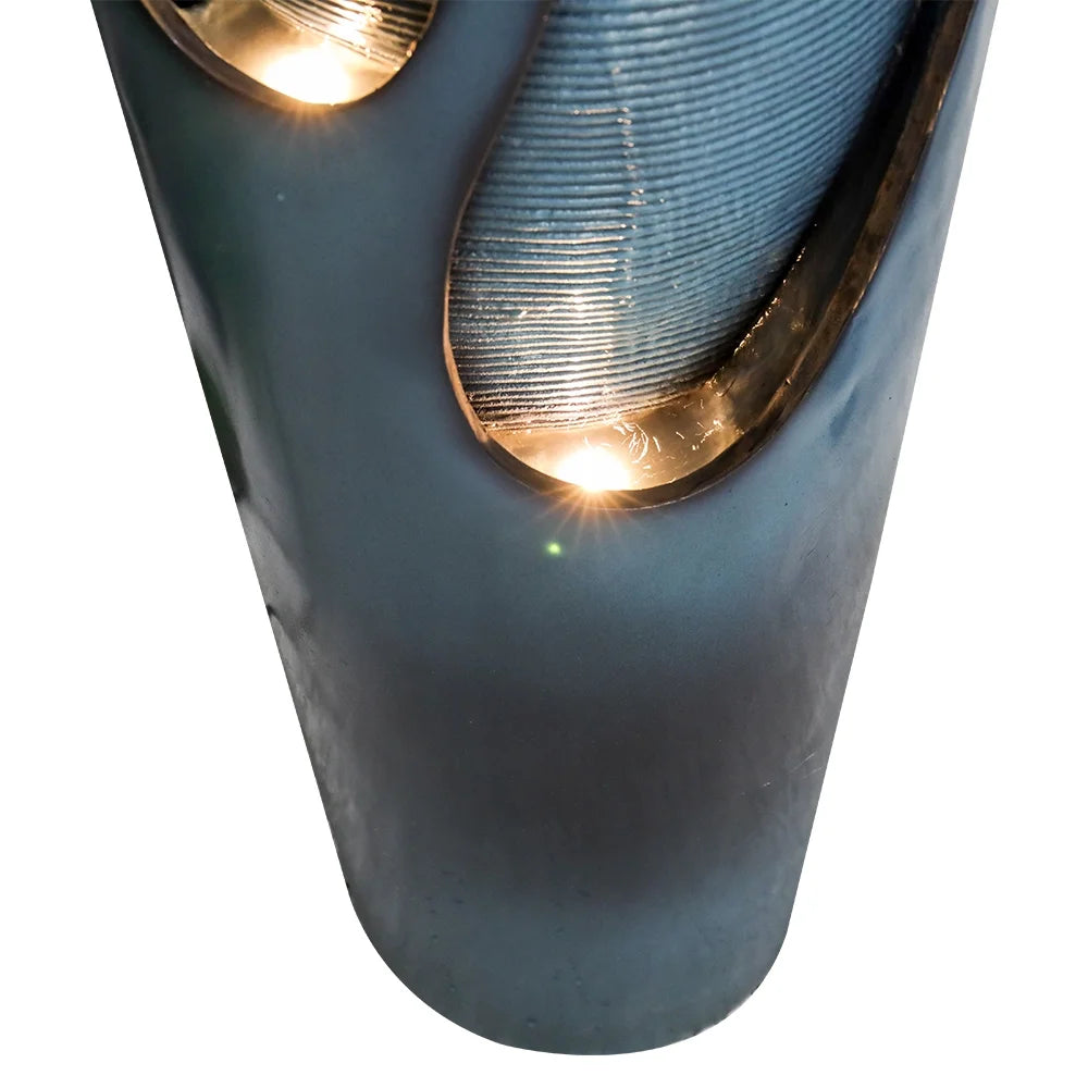 38.7-Inch H Outdoor Vase Water Fountain - Patio Garden Water Fountain with LED Light and Submersible Pump for Yard Art Decor