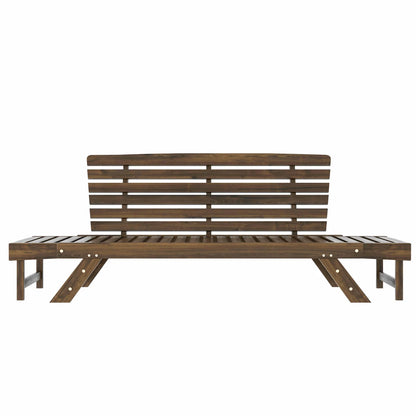 Adjustable Patio Wooden Outdoor Couch with Removable Cushions and Pillow, for Outdoor, Bedroom, Living Room, Study, Balcony,Beige