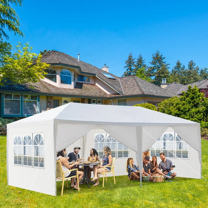 HighSound 10'x20' Outdoor Party Tent with 6 Removable Sidewalls Waterproof Canopy Patio Wedding Gazebo White