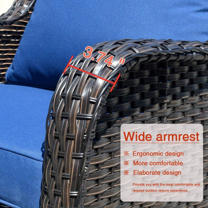 Ovios Outdoor Patio Single Chairs on sale 2 Pieces, Wicker Patio Single Chairs Set, PE Rattan Patio Chairs with Fabric Cushions for Backyard