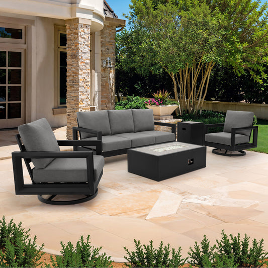 Henredon Trego 5-piece Fire Outdoor Patio Seating Set