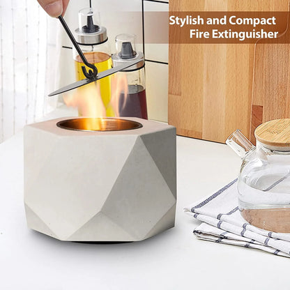 Table Top Fire Pit, GAITON Portable Concrete Mini Fire Pit Bowl Tabletop Smores Maker Alcohol Fireplace with Lid for Patio Backyard