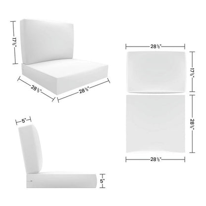 Covers& All Outdoor Sunbrella Deep Seat Cushion Set, Water, UV & Fade Resistant Patio Chair Cushions, High-Density 5" Thick Seat & Back Cushions for Outdoor Furniture