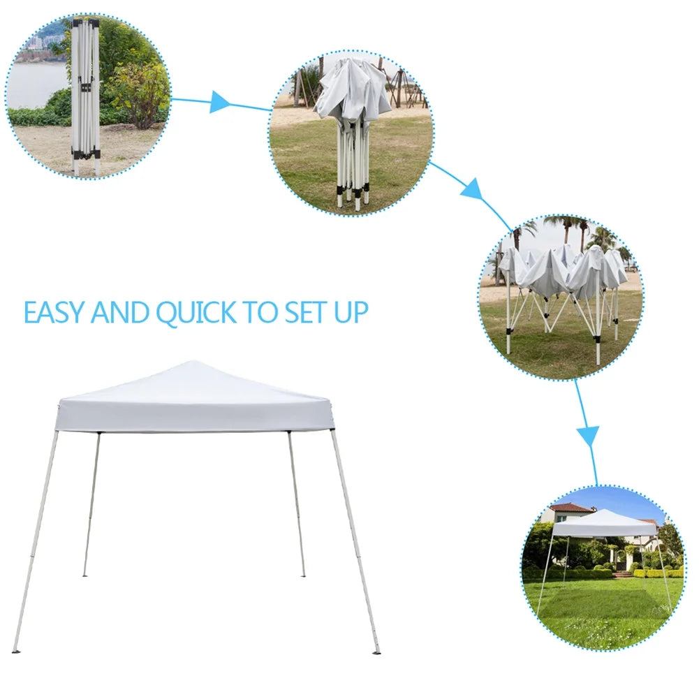 Spaco 2.4 x 2.4m Pop up Canopy Tents for Parties, Portable Folding Tailgate Ten, UV Resistant Waterproof Canopy Tent for Outdoor Events, Patio Backyard, White