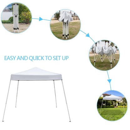 Spaco 2.4 x 2.4m Pop up Canopy Tents for Parties, Portable Folding Tailgate Ten, UV Resistant Waterproof Canopy Tent for Outdoor Events, Patio Backyard, White
