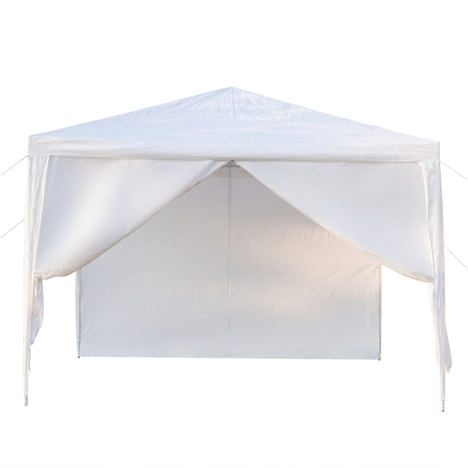 Outdoor Party Tent with 4 Side Walls, 10' x 10' White Backyard Tent for Outside, 2021 Upgraded Patio Gazebo Sunshade Shelter, Outdoor Wedding Canopy Tent for Parties Garden Pool