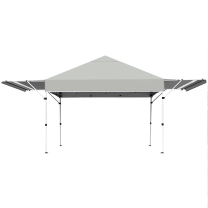 Patiojoy 10x17ft Pop up Canopy 3 Height Adjustment Folding Tent with Roller Bag White