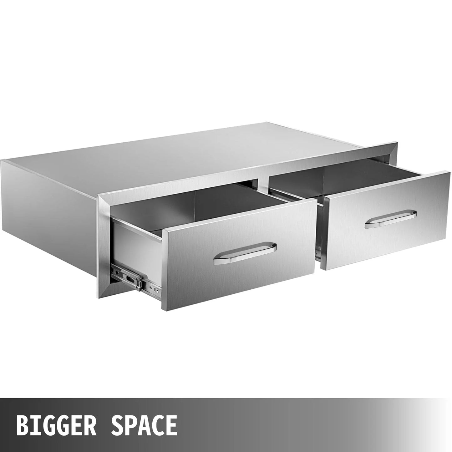 Outdoor Kitchen Drawers 30"Wx10"Hx20"D, Horizontal Double Access BBQ Drawers with Stainless Steel Handle, BBQ Island Drawers for Outdoor Kitchens or BBQ Island Patio Grill Station