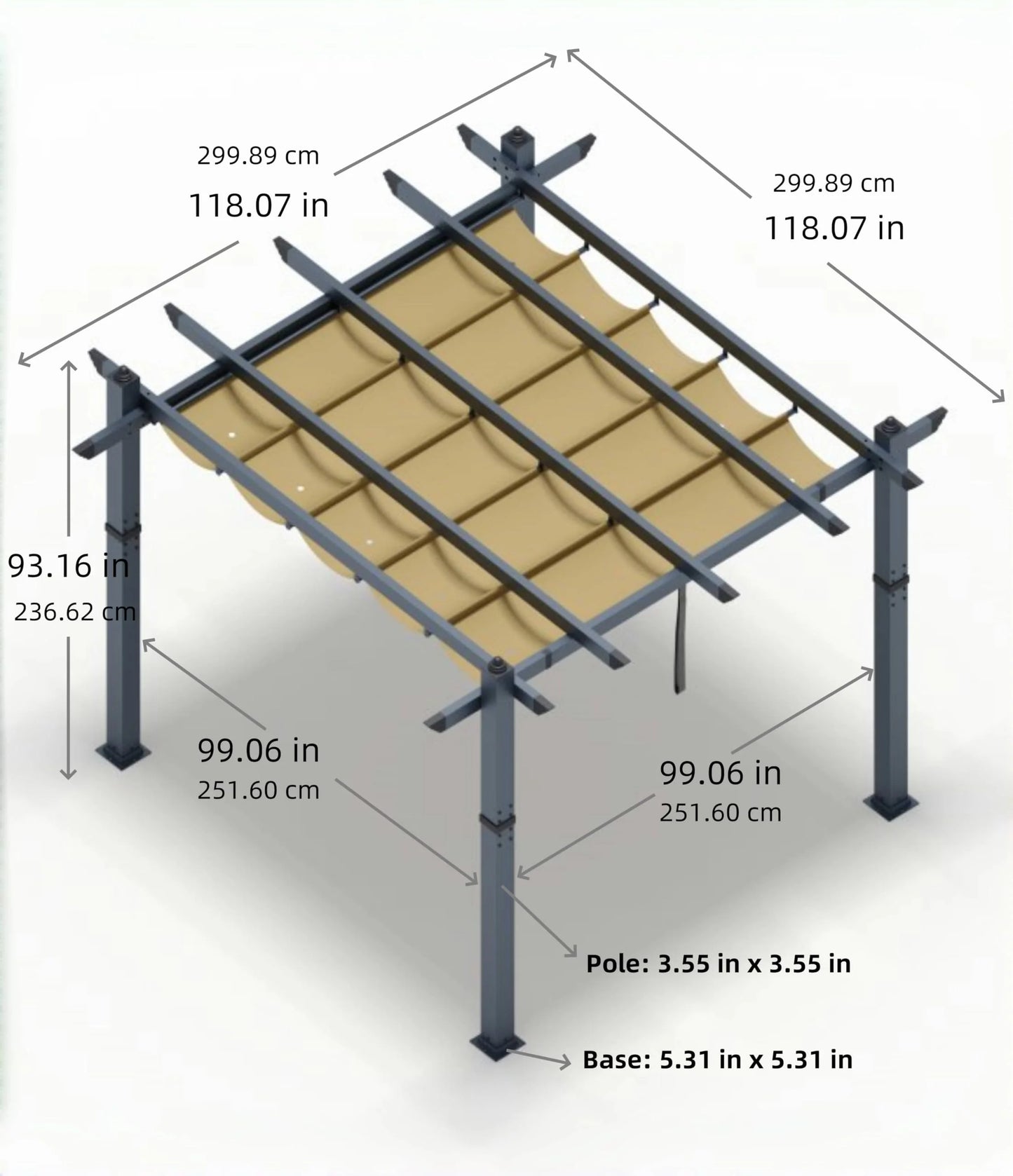 Huisuilinss Retractable Pergola,Aluminum Pergola,Outdoor Pergola,Metal Patio Pergola With Adjustable Canopy,Reinforced Frame Sun Shade Shelter For Backyard Porch Lawn Deck Garden