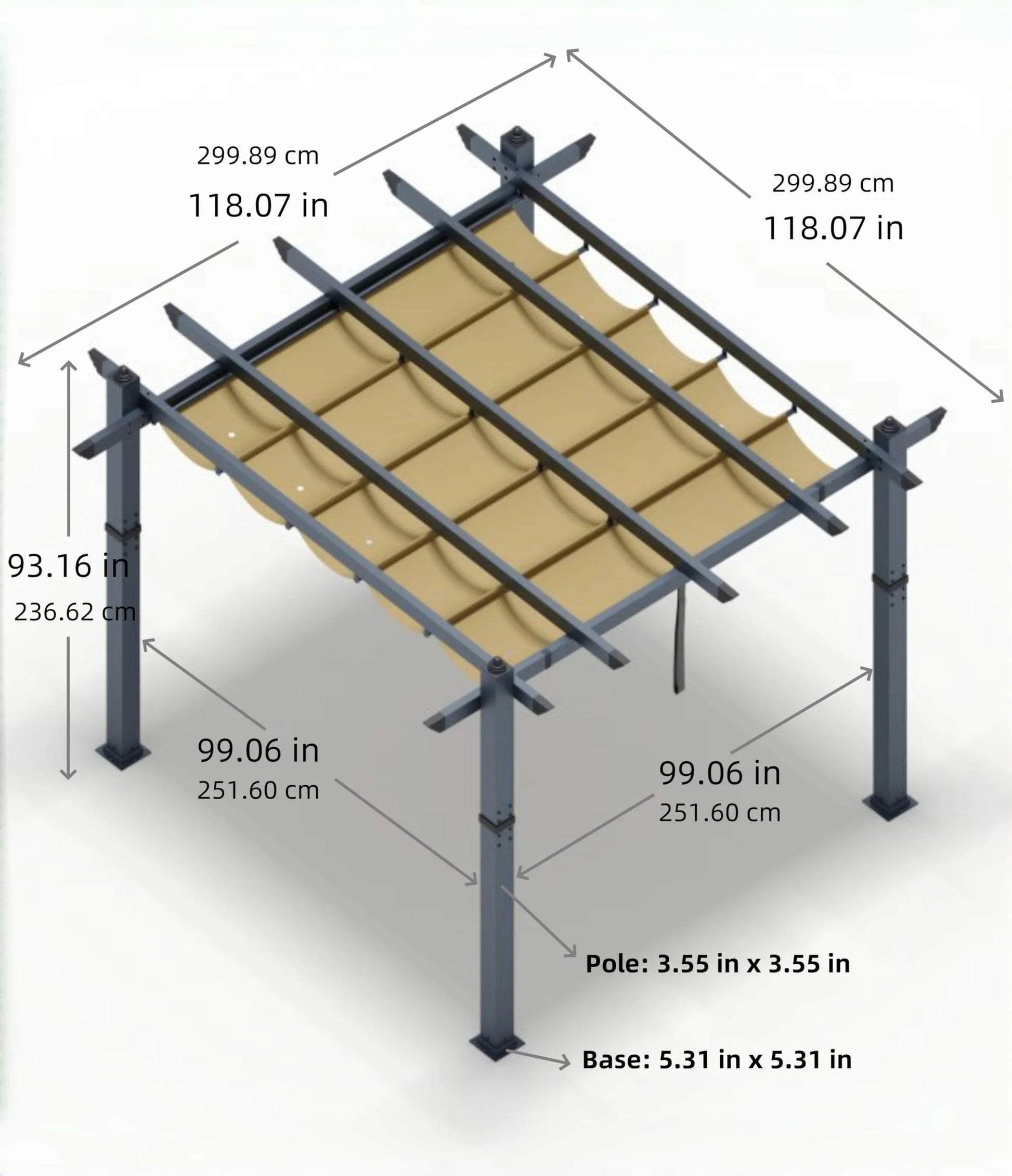 Huisuilinss Retractable Pergola,Aluminum Pergola,Outdoor Pergola,Metal Patio Pergola With Adjustable Canopy,Reinforced Frame Sun Shade Shelter For Backyard Porch Lawn Deck Garden