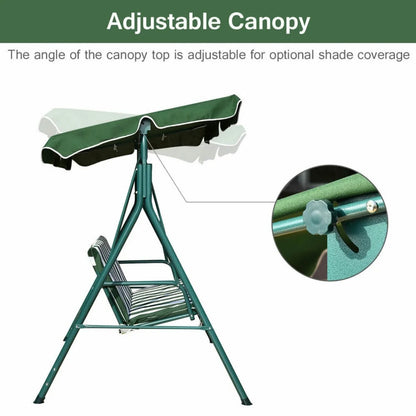 Kadyn Patio Swings for Porch,Comfortable Porch Swings,Loveseat Cushioned Patio Steel Frame Swing Glider -Green
