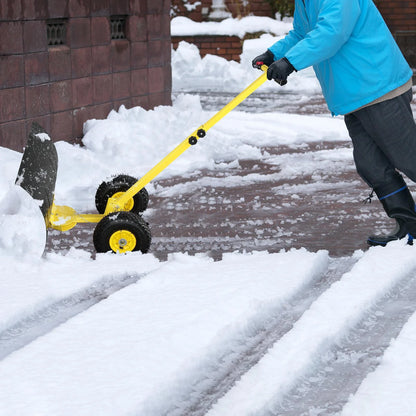 OverPatio Snow Shovels Heavy Duty Snow Pusher Large Blade Plow Snow Remove Tool with Adjustable Handle